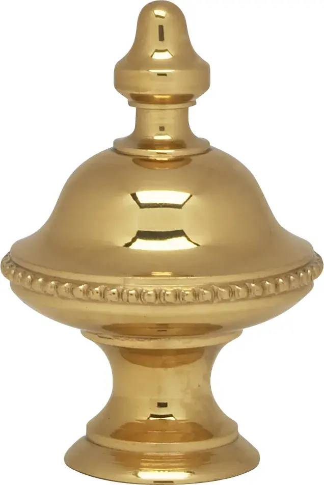 Urn Finial - 1-7/16" Height - 1/4-27 - Polished Brass Finish - Image 2