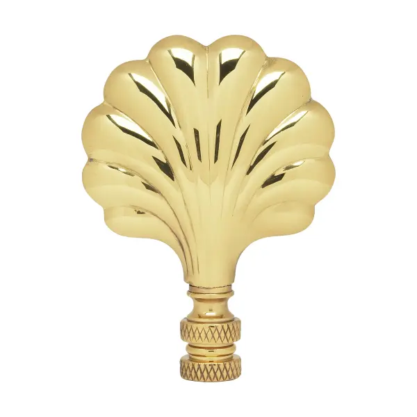 Fan Brass Finial - 3" Height - 1/4-27 - Polished Brass Finish - Image 1