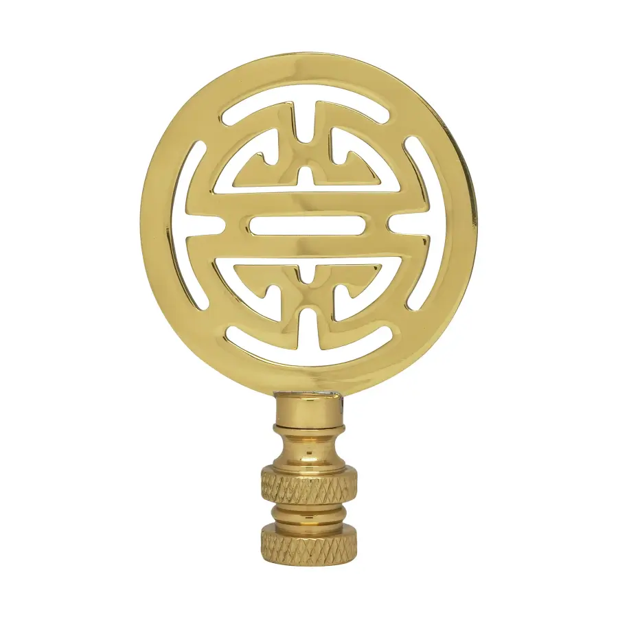 Oriental Brass Finial - 2-3/4" Height - 1/4-27 - Polished Brass Finish - Image 1
