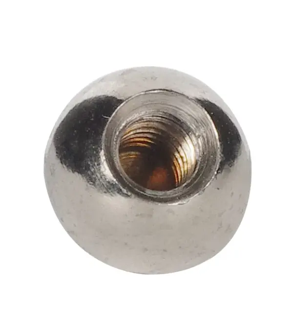 Brass Ball - 3/8" Diameter - 8/32 Tap - Nickel Finish