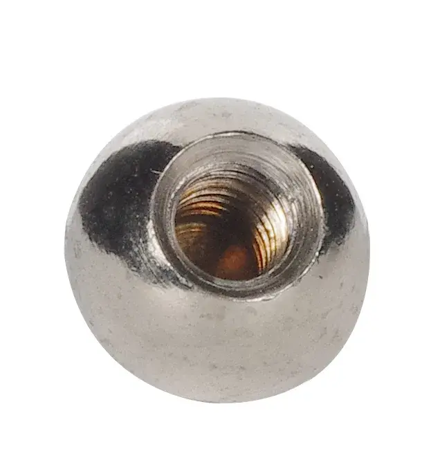 Brass Ball - 3/8" Diameter - 8/32 Tap - Nickel Finish