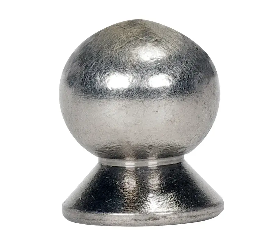 Brass Pear Knob - 8/32 - Brushed Nickel Finish