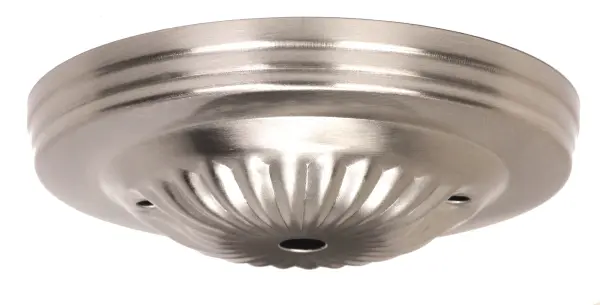 Ribbed Canopy - Canopy Only - Brushed Nickel Finish - 5" Diameter - 7/16" Center Hole - 2 -8/32 Bar Holes