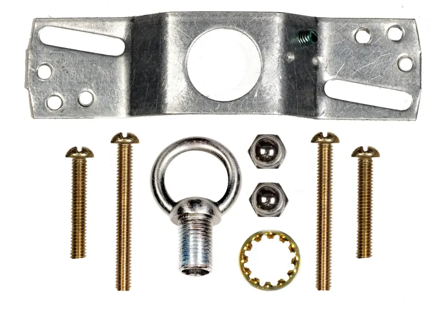 Ribbed Canopy Kit - Brushed Nickel Finish - 5" Diameter - 7/16" Center Hole - 2-8/32 Bar Holes - Includes Hardware - 10lbs Max - Image 2