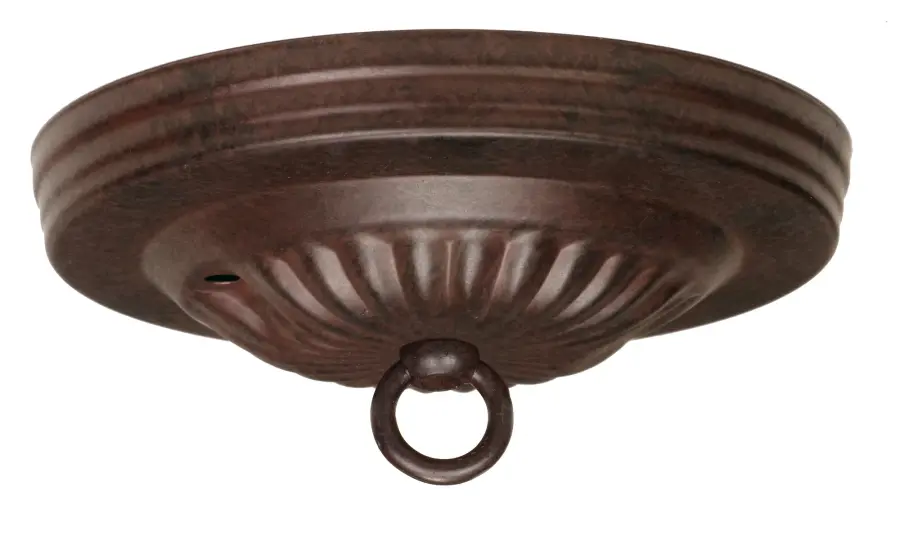 Ribbed Canopy Kit - Old Bronze Finish - 5" Diameter - 7/16" Center Hole - 2-8/32 Bar Holes - Includes Hardware - 10lbs Max - Image 1