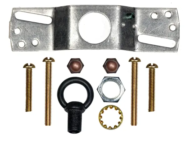 Ribbed Canopy Kit - Old Bronze Finish - 5" Diameter - 7/16" Center Hole - 2-8/32 Bar Holes - Includes Hardware - 10lbs Max - alternate view