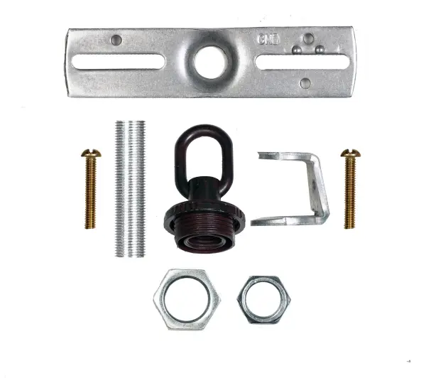 Ribbed Canopy Kit - Old Bronze Finish - 5" Diameter - 1-1/16" Center Hole - Includes Hardware - 25lbs Max - alternate view