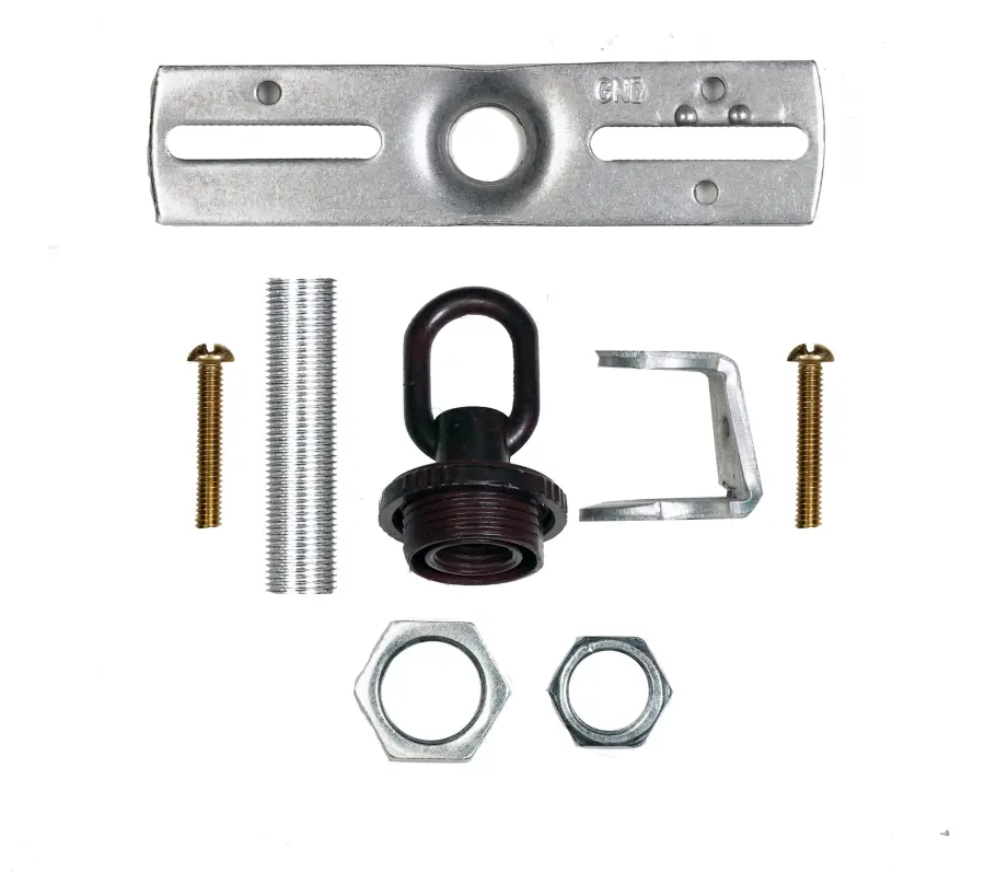 Ribbed Canopy Kit - Old Bronze Finish - 5" Diameter - 1-1/16" Center Hole - Includes Hardware - 25lbs Max - Image 2