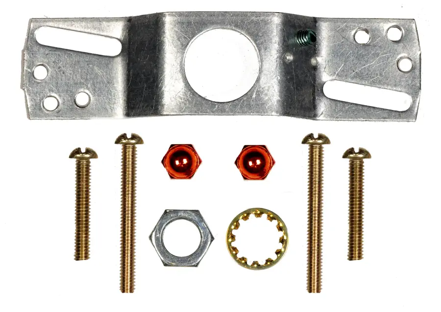 Ribbed Canopy Kit And Matching Hardware - Dark Antique Brass Finish - 5" Diameter - 7/16" Center Hole - 2-8/32 Bar Holes - Image 2