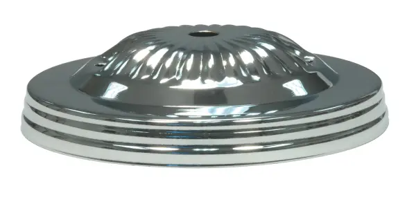 Ribbed Canopy Kit And Matching Hardware - Polished Nickel Finish - 5" Diameter - 7/16" Center Hole - 2-8/32 Bar Holes