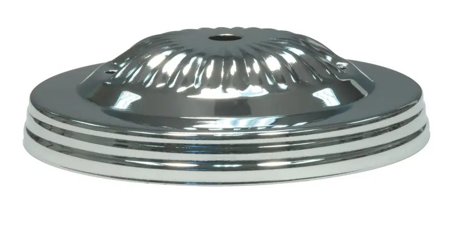 Ribbed Canopy Kit And Matching Hardware - Polished Nickel Finish - 5" Diameter - 7/16" Center Hole - 2-8/32 Bar Holes