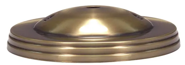 Smooth Canopy Kit And Matching Hardware - Antique Brass Finish - 5" Diameter - 7/16" Center Hole - 2-8/32 Bar Holes