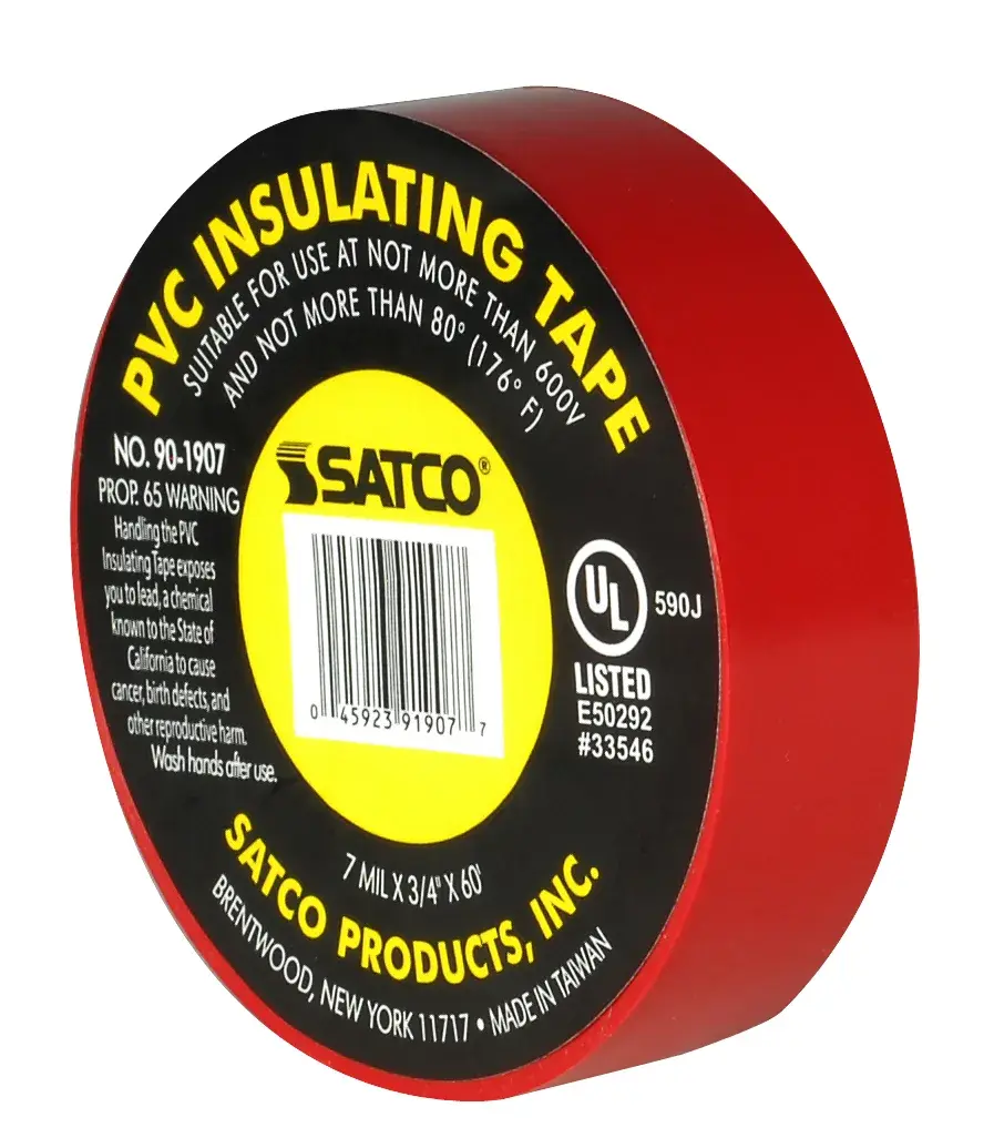PVC Electrical Tape - 3/4" x 60 Foot - Red - Image 1