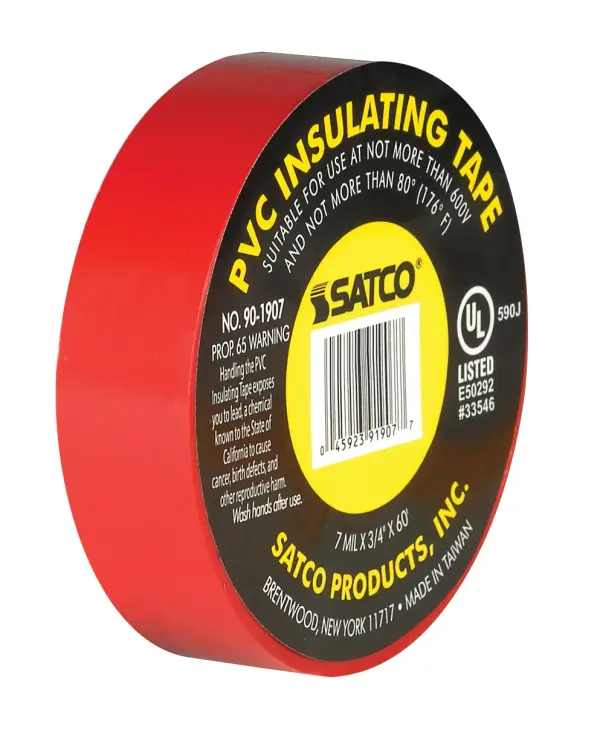 PVC Electrical Tape - 3/4" x 60 Foot - Red - alternate view