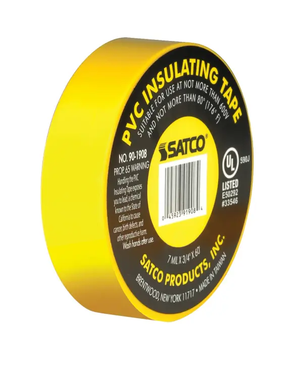 PVC Electrical Tape - 3/4" x 60 Foot - Yellow - alternate view