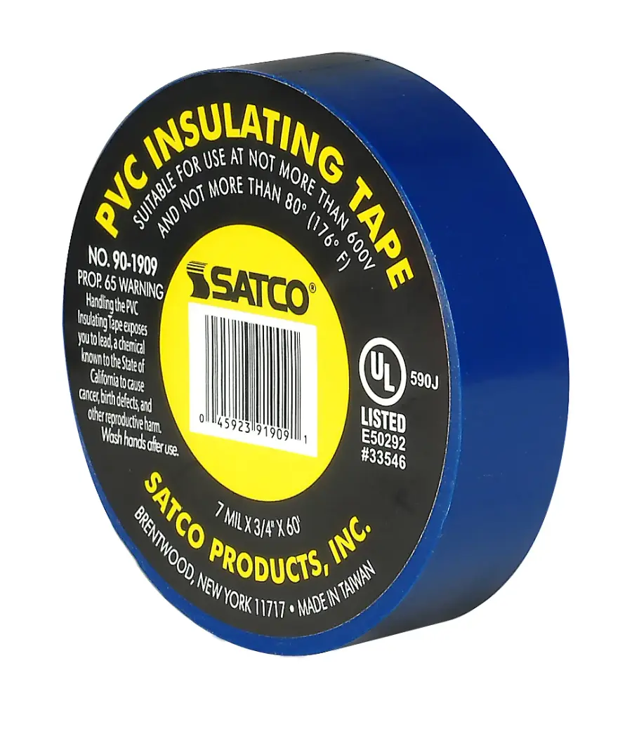 PVC Electrical Tape - 3/4" x 60 Foot - Blue - Image 1