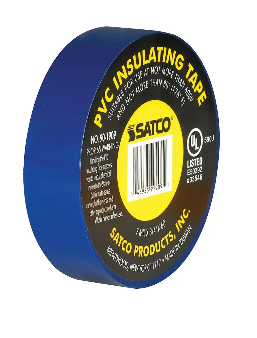 PVC Electrical Tape - 3/4" x 60 Foot - Blue - Image 2