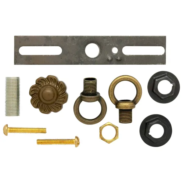 Bath Swag Canopy Kit - Antique Brass Finish - 5" Diameter - 3- 7/16" Holes - Includes Hardware - 10lbs Max