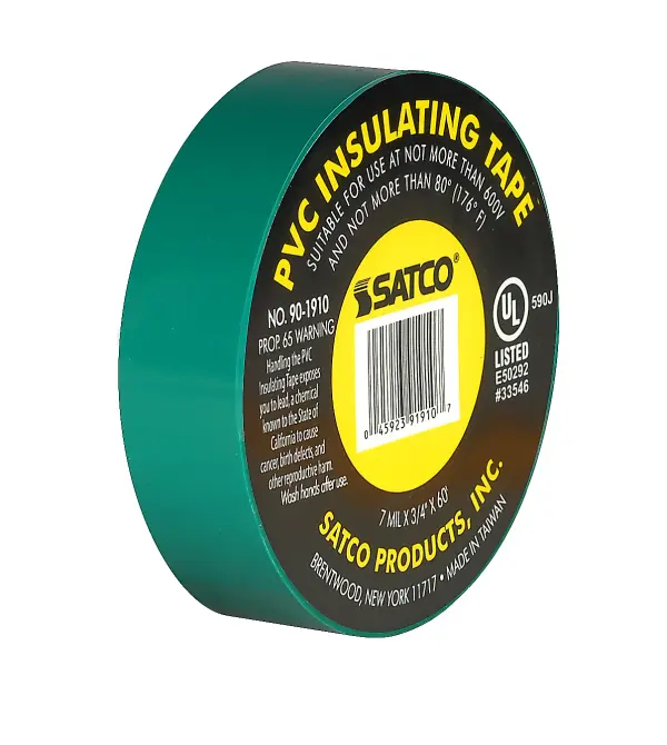 PVC Electrical Tape - 3/4" x 60 Foot - Green - alternate view