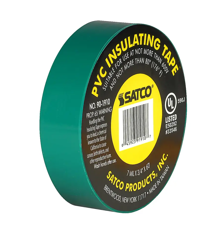 PVC Electrical Tape - 3/4" x 60 Foot - Green - Image 2