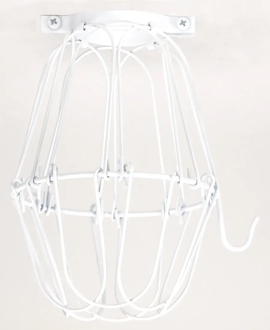 Light Bulb Cage - White Finish - 5-3/4" Height
