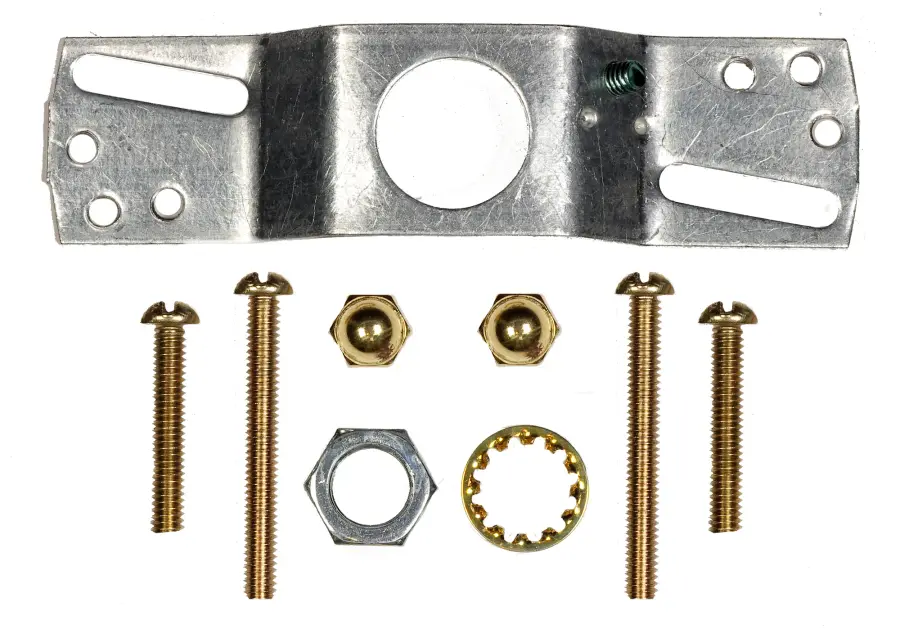 Smooth Canopy Kit And Matching Hardware - Brass Finish - 5" Diameter - 7/16" Center Hole - 2-8/32 Bar Holes
