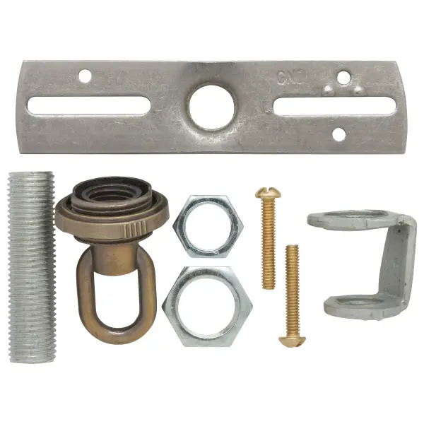 Ribbed Canopy Kit - Antique Brass Finish - 5" Diameter - 1-1/16" Center Hole - Includes Hardware - 25lbs Max