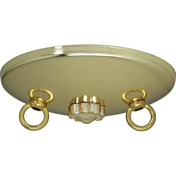 Bath Swag Canopy Kit - Brass Finish - 5" Diameter - 3- 7/16" Holes - Includes Hardware - 10lbs Max - Image 1