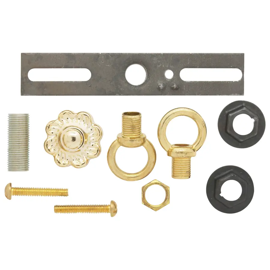 Bath Swag Canopy Kit - Brass Finish - 5" Diameter - 3- 7/16" Holes - Includes Hardware - 10lbs Max - Image 3