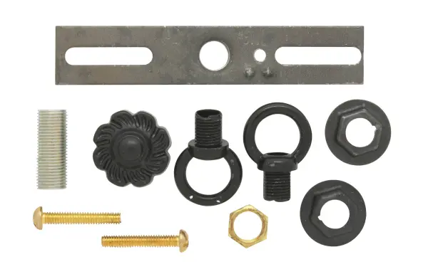 Bath Swag Canopy Kit - Black Finish - 5" Diameter - 3- 7/16" Holes - Includes Hardware - 10lbs Max - alternate view