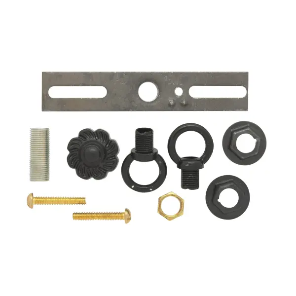 Bath Swag Canopy Kit - Black Finish - 5" Diameter - 3- 7/16" Holes - Includes Hardware - 10lbs Max - Image 3