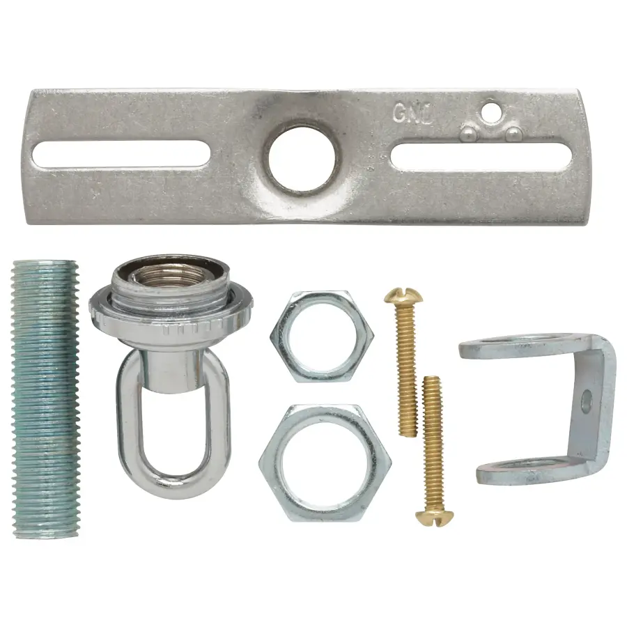 Ribbed Canopy Kit - Chrome Finish - 5" Diameter - 1-1/16" Center Hole - Includes Hardware - 25lbs Max - Image 1