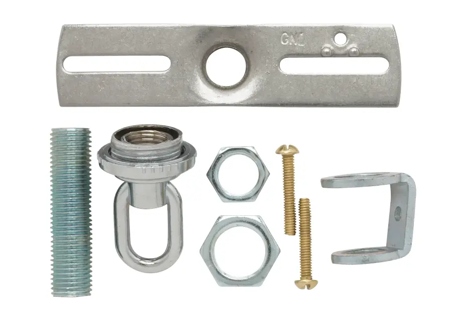 Ribbed Canopy Kit - Chrome Finish - 5" Diameter - 1-1/16" Center Hole - Includes Hardware - 25lbs Max - Image 2