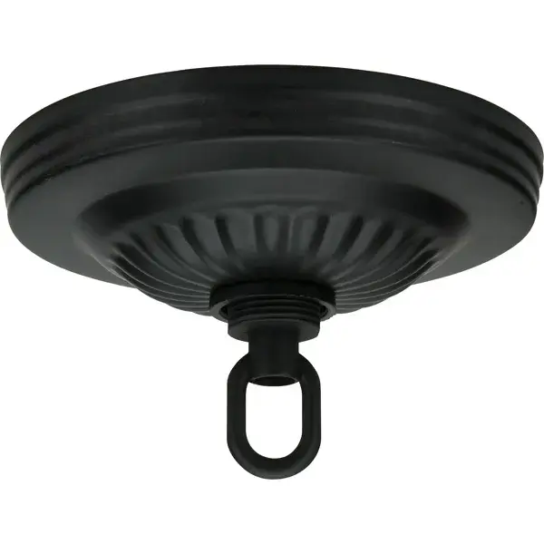 Ribbed Canopy Kit - Black Finish - 5" Diameter - 1-1/16" Center Hole - Includes Hardware - 25lbs Max - Image 1