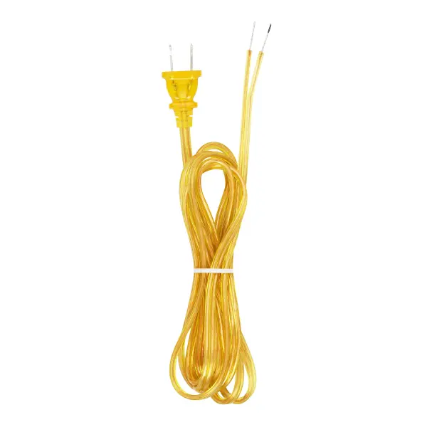 8 Ft.Full Tinned Cord Sets18/2 SPT-2-105C Cord Sets - Molded Plug - Full Tinned Tips for Push-In Terminals - 3/4" Strip with 2" Slit 36" Hank - Image 1