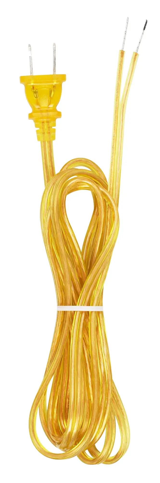 8 Ft.Full Tinned Cord Sets18/2 SPT-2-105C Cord Sets - Molded Plug - Full Tinned Tips for Push-In Terminals - 3/4" Strip with 2" Slit 36" Hank - Image 2