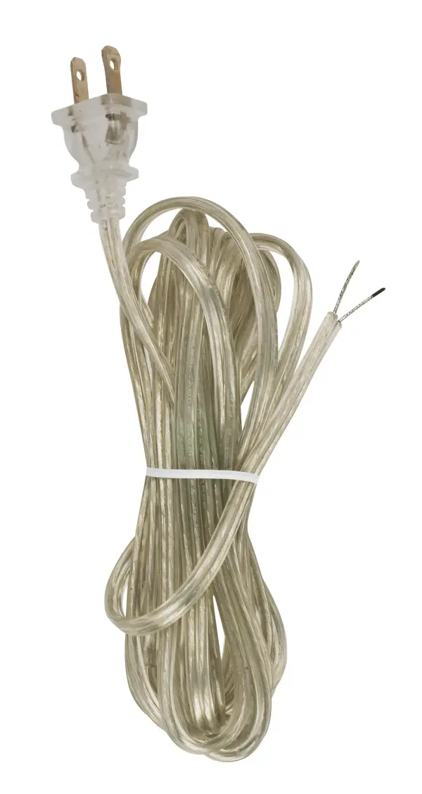 12 Ft.Full Tinned Cord Sets18/2 SPT-2-105C Cord Sets - Molded Plug - Full Tinned Tips for Push-In Terminals - 3/4" Strip with 2" Slit 72" Hank