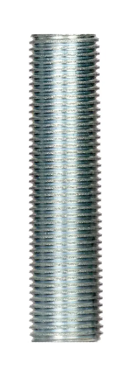 1/8 IP Steel Nipple - Zinc Plated - 1-5/8" Length - 3/8" Wide