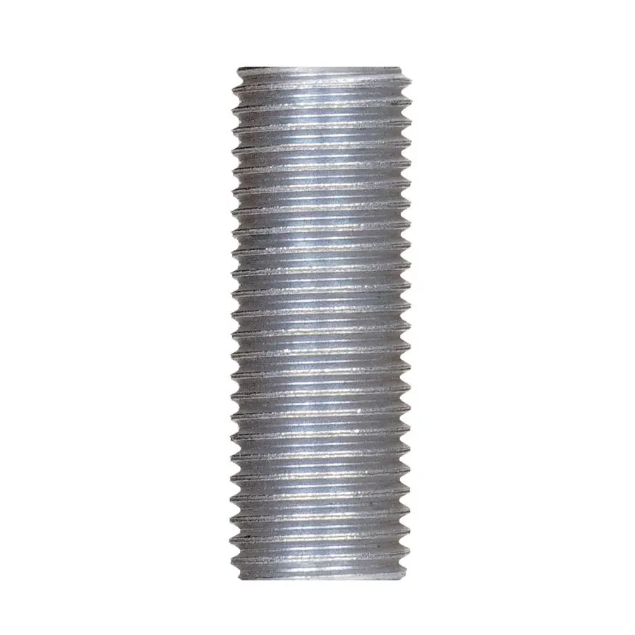 1/4 IP Steel Nipple - Zinc Plated - 1-3/8" Length - 1/2" Wide