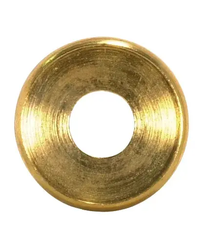 Turned Brass Double Check Ring - 1/8 IP Slip - Burnished And Lacquered - 1" Diameter