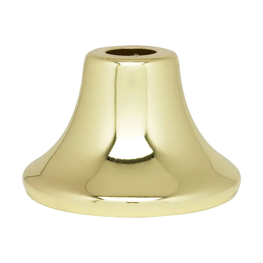 Flanged Steel Neck - 7/16" Hole - 1-3/16" Height - 3/4" Top - 1-3/4" Bottom Seats - Brass Plated Finish - Image 1