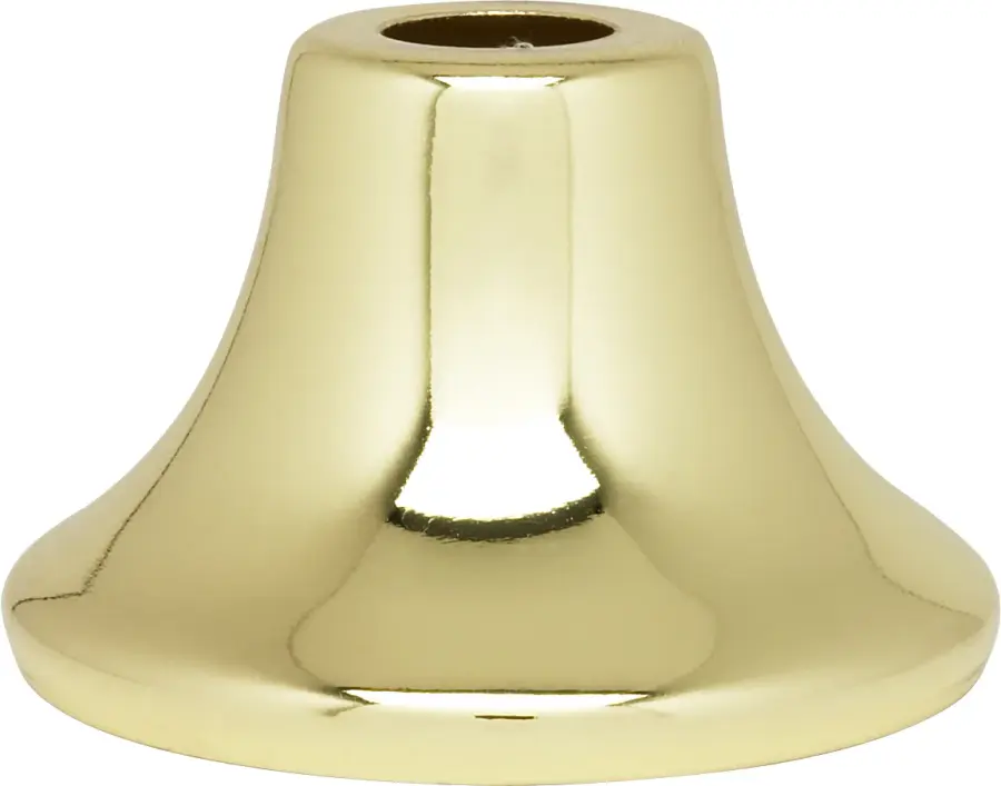 Flanged Steel Neck - 7/16" Hole - 1-3/16" Height - 3/4" Top - 1-3/4" Bottom Seats - Brass Plated Finish - Image 2