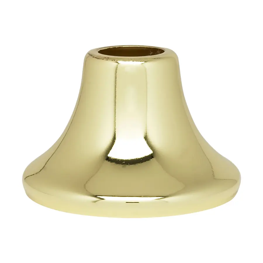 Flanged Steel Neck - 9/16" Hole - 1-3/16" Height - 3/4" Top - 1-3/4" Bottom Seats - Brass Plated Finish - Image 1