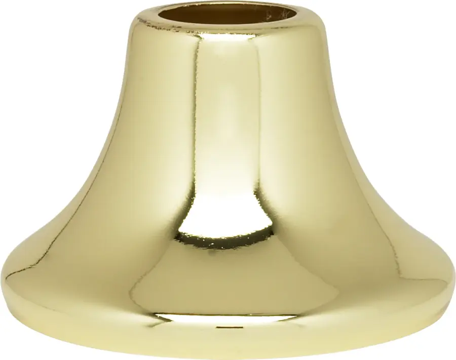 Flanged Steel Neck - 9/16" Hole - 1-3/16" Height - 3/4" Top - 1-3/4" Bottom Seats - Brass Plated Finish - Image 2