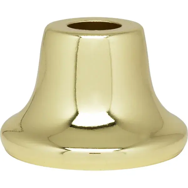 Flanged Steel Neck - 7/16" Hole - 1" Height - 13/16" Top - 1-3/8" Bottom Seats - Brass Plated Finish - Image 1