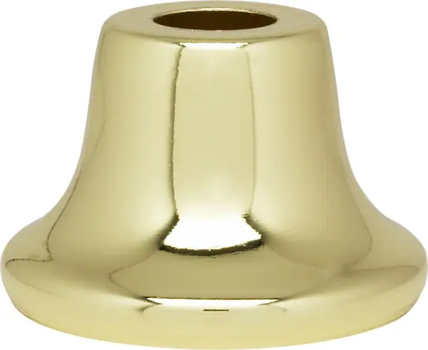 Flanged Steel Neck - 7/16" Hole - 1" Height - 13/16" Top - 1-3/8" Bottom Seats - Brass Plated Finish - alternate view