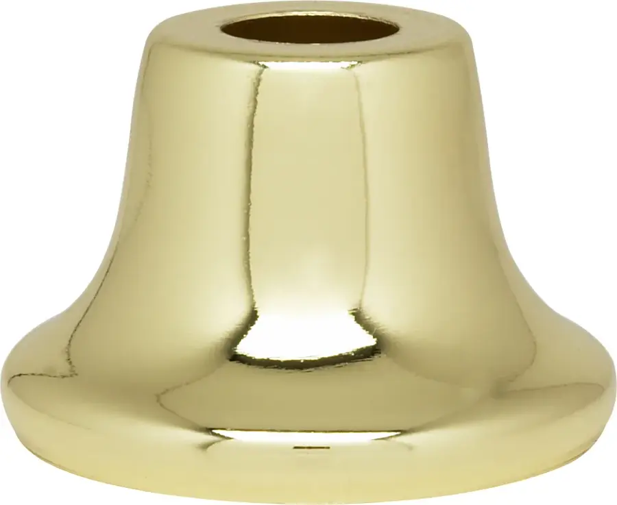 Flanged Steel Neck - 7/16" Hole - 1" Height - 13/16" Top - 1-3/8" Bottom Seats - Brass Plated Finish - Image 2