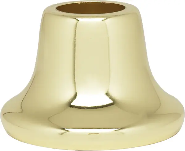 Flanged Steel Neck - 9/16" Hole - 1" Height - 13/16" Top - 1-3/8" Bottom Seats - Brass Plated Finish - alternate view