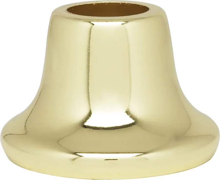 Flanged Steel Neck - 9/16" Hole - 1" Height - 13/16" Top - 1-3/8" Bottom Seats - Brass Plated Finish - Image 2
