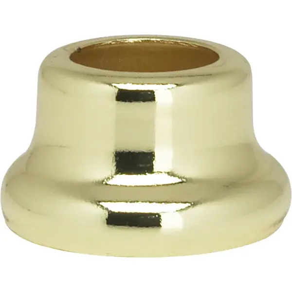Flanged Steel Neck - 1/2" Height - 7/8" Bottom - Brass Plated Finish - Image 1